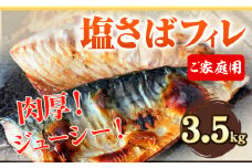 ご家庭用 塩さばフィレ 3.5kg 株式会社魚鶴商店 《30日以内に出荷予定(土日祝除く)》 さば 塩サバ 鯖 魚 焼き魚 冷凍 さかな さばフィレ