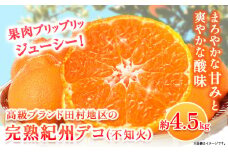 【先行予約】高級ブランド田村の完熟紀州デコ(不知火) 約4.5kg 株式会社 魚鶴商店《2026年2月下旬-3月中頃出荷》和歌山県 日高町 田村地区 不知火 柑橘 果物 フルーツ ブランド果実