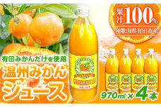 みかん ジュース 和歌山 有田産 100% 温州 みかん ジュース 970ml × 4本 セット 太千青果物《30日以内に発送予定(土日祝除く)》和歌山県 日高町 蜜柑 果汁 100％ ストレート 柑橘 果物 添加物不使用 送料無料