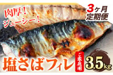 【3ヶ月定期便】ご家庭用 塩さばフィレ 3.5kg 株式会社魚鶴商店 《お申込み翌月より発送予定(土日祝除く)》 さば 塩サバ 鯖 定期便 計3回