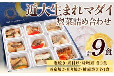 レンジで簡単！ 近大生まれマダイ惣菜詰め合わせ 9食 アーマリン近大 《90日以内に出荷予定(土日祝除く)》和歌山県 日高町 鯛 真鯛 惣菜 レトルト 西京焼き 塩焼き 照り焼き 照焼 柚庵焼き 煮付け 味噌煮 焼き魚 おかず お弁当