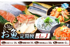 【定期便 全4回】 J サバフィレ 14枚 銀鮭切身 14枚 魚切り身詰合せ 16枚 海鮮漬け 2セット 株式会社魚鶴商店《お申し込み月の翌月より出荷開始》 和歌山県 日高町 鮭 さけ 紅さけ 切り身 さば 塩さば 焼き魚 焼くだけ 簡単 魚 さかな タラ サーモン カンパチしらす