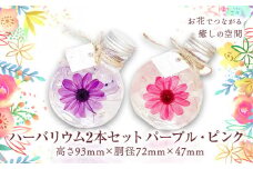 ハーバリウム２本セット(パープル・ピンクの2色） 香華《30日以内に出荷予定(土日祝除く)》 和歌山県 日高町 花 インテリア フラワーギフト