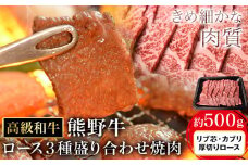 和歌山産 高級和牛 熊野牛 ロース盛合せ焼肉 約500g エバグリーン《30日以内に出荷予定(土日祝除く)》 和歌山県 日高町 牛 うし 牛肉 熊野牛 和牛 高級