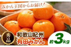 秀品 紀州有田みかん 選べる 約3kg (S-Lサイズ混合) 厳選館《2025年11月中旬-1月末頃出荷》和歌山県 日高町 果物 フルーツ ミカン 蜜柑 みかん 送料無料