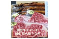 豪華限定企画！熊野牛ステーキと国産炭火焼鰻の贅沢うな牛セットＢ【MT28】【mtf502】