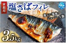 【ご家庭用】大容量！塩さばフィレ3.5kg　サバ 鯖 フィレ 魚介類 海産物 海鮮 海の幸 おかず おつまみ 惣菜 グリル 焼き魚 煮魚 切り身  塩サバ 脂 ご家庭用 リピート 【uot749B】