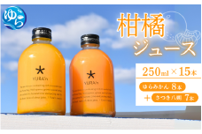 柑橘ジュース（ゆらみかんとさつき八朔）250ミリ×15本 / 和歌山県 柑橘 みかん 蜜柑 フルーツ 果物 くだもの 食品 人気 由良町 晩柑 おすすめ 送料無料 産地直送 由良町産 ドリンク【kzmn016】