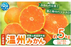 【先行予約】家庭用 温州みかん 5kg ※2025年11月中旬頃～2025年12月中旬頃に順次発送 / 農家直送 くだもの  果実  柑橘 果物 フルーツ 国産 和歌山県 由良町 ご家庭用 人気 おすすめ【nktn003】