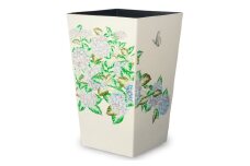 蒔絵調 ダストボックス M角 6.7L 紫陽花ホワイト タツクラフト 【Tk142】【ttcf021】