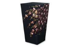 蒔絵調 ダストボックス L角 9.5L 桜ブラック タツクラフト 【Tk143】【ttcf022】