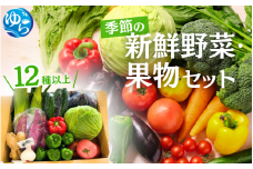 季節の新鮮野菜・果物セット(12種以上)【夏季】※北海道・沖縄・離島配送不可 / 期間限定 由良町 冷蔵 詰合せ フルーツ くだもの 食品 おすすめ 産地直送【eiw007】