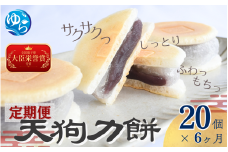 【6ヶ月定期便】老舗の味 天狗力餅20個入×6ヶ月 / 定期便　和菓子　力もち　こし餡　職人の手作り / 銘菓 和菓子 こしあん 由良町 お取り寄せ お土産 ギフト 和歌山県【knkd-tkb003】