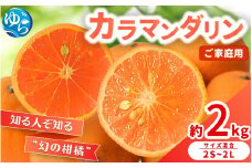 【来シーズン 先行予約】≪家庭用≫カラマンダリン 約2kg ※2026年3月下旬～順次発送 農家直送 / くだもの  果実  柑橘 果物 フルーツ 国産 和歌山県 由良町 からまんだりん カラ 人気 おすすめ 和歌山 甘い おれんじ ご家庭用 訳あり 規格外【nktn028】