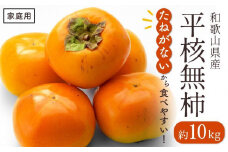 ◆先行予約◆和歌山県産 平核無柿＜ご家庭用＞ 約10kg 満杯詰め  【2024年10月上旬以降発送】【MG3】 柿 種無し たねなし ひらたね 訳あり 先行予約