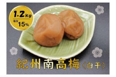 紀州綜合食品  紀州南高梅 白干1.2kg 塩分15%　梅干し
