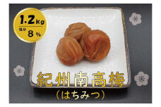 紀州綜合食品 紀州南高梅 はちみつ味1.2kg 塩分8% 中粒 梅干し