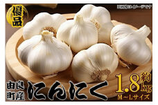 由良町産にんにく 優品 約1.8kg(900g×2／M～Lサイズ)【SL18】