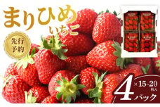 先行予約 まりひめいちご 15～20粒入×4パック 食べやすいひと口サイズ こだわり 農家厳選 ［KG32］