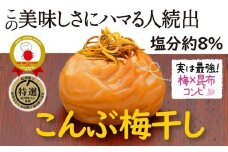 特選A級 紀州南高梅 こんぶ漬800g 千年の知恵 梅干し ブランド梅 和歌山県産　A-412