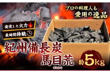 紀州備長炭 馬目荒 約5kg 株式会社紀 《30日以内に出荷予定(土日祝除く)》 和歌山県 日高川町 備長炭 炭 プロの 料理人 愛用 BBQ 焼肉 炭火焼き キャンプ レジャー 囲炉裏 国産 備長炭 川遊び ロッジ 行楽 安全 安心 火起こし 大活躍
