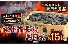 紀州備長炭 馬目荒 約15kg 株式会社紀 《30日以内に出荷予定(土日祝除く)》 和歌山県 日高川町 備長炭 炭 プロの 料理人 愛用 BBQ 焼肉 炭火焼き キャンプ レジャー 囲炉裏 国産 備長炭 川遊び ロッジ 行楽 安全 安心 火起こし 大活躍