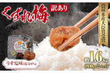 訳あり 紀州南高梅 くずれ梅 うす塩味 1.6kg 農林水産大臣賞受賞《30日以内に出荷予定(土日祝除く)》ウェブセラータクティクス 和歌山県 日高川町 梅干し 塩分 8％ 漬け物 ごはんのお供 白ごはん 訳あり梅干し うめぼし