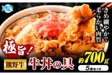 牛丼 熊野牛 牛丼の具 5個 セット 計700g 株式会社Meat Factory《30日以内に出荷予定(土日祝除く)》和歌山県 日高川町 送料無料 牛肉 肉 牛丼 レンジ 湯煎 冷凍