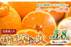 ＜先行予約＞特選 不知火 ( デコポン )と同品種 約5.8kg（4Lサイズ18玉） 長岡農園《2026年2月中旬-4月上旬頃出荷》和歌山県 日高川町 果物 フルーツ 柑橘 不知火 しらぬい デコポン と同品種 約5.8kg 送料無料