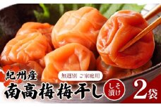 【数量限定！3～7営業日出荷】紀州 南高梅 梅干し しそ漬け 2袋 送料無料 メール便 ご家庭用 無選別 《3－７営業日以内に発送予定(土日祝日除く)》和歌山県 日高川町 しそ梅 はちみつ梅