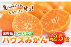 【先行予約】赤秀品 紀州和歌山 ハウス みかん 約2.5kg 株式会社魚鶴商店《2026年6月下旬頃～7月下旬頃出荷》和歌山県 日高川町 みかん ミカン 蜜柑 フルーツ 柑橘