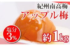 紀州南高梅　減塩アップル梅　塩分３％（１キロ）　