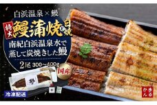 特大うなぎ蒲焼き、特大うなぎ白焼き　各1本セット（タレ・山椒付き）（合計：300～400ｇ)