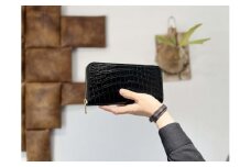 【極上】クロコダイルラウンドファスナー長財布 マットBLK