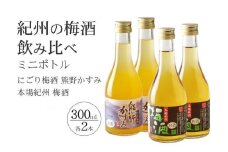 紀州の梅酒 にごり梅酒 熊野かすみと本場紀州 梅酒 ミニボトル300ml×2セット