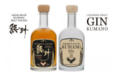 JAPANESE CRAFT GIN 熊野 クラフトジンとJAPAN MADE BLENDED MALT WHISKY 熊野