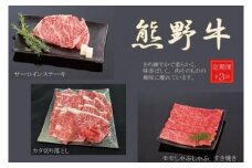 【定期便全3回】熊野牛 極上定期便セットB（1カ月に1回お届け）（全3ヵ月）