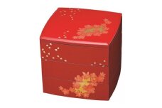 6.5寸 胴張 重箱 お重 三段重箱 朱 箔春秋 おせち お正月 おせち料理 運動会 国産 ふるさと【YG1】