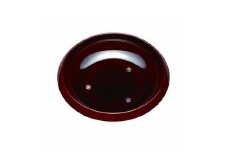 菓子鉢 7.5寸 総溜 明月(コマ型)【YG65】