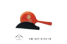 手鏡（台付） 朱 手まり唄 工芸品 漆器【YG185】