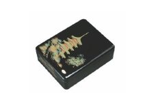 紀州漆器 新丸型文庫DX 黒 五重の塔【YG338】