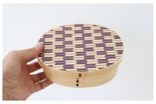紀州漆器 曲げわっぱ まげわっぱ 弁当箱 矢羽柄 パープル 紫  ［YS100］