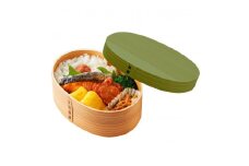 ［リーフグリーン］曲げわっぱ 弁当箱 一段 カラー 紀州漆器 伝統工芸［YS134］