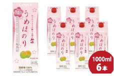 チョーヤ うめほのり　1Lパック×6本（1ケース）低アルコール カロリーオフ/梅酒 梅 ウメ お酒 リキュール 酒 紀州 和歌山 CHOYA 国産 無添加【kis113】