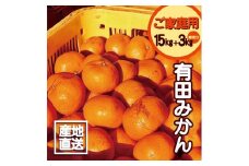 【訳あり】2S～3Lサイズおまかせ！有田みかん 15kg+3kg保証分 【11月から12月下旬までに順次発送致します】 訳ありみかん 有田みかん みかん ミカン 蜜柑 柑橘 温州みかん 和歌山 ご家庭用【fkn006B】