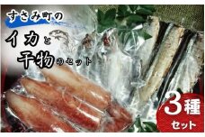 すさみ町のイカと干物のセット（イカ×3～5枚 、干物×6枚【あじ開き×3 、さんまみりん干し×3 】）/ まぐろ 鮪 いか アジ 鯵 サンマ 秋刀魚  詰め合わせ【gyg214】