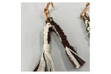 【ハンドメイド】マクラメ　キーホルダー　ペア2個　(ブラウンセット) /  マット テーブルウェア 敷物 雑貨 手作り【stn005-2】