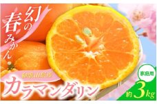 【先行予約】ご家庭用 カラマンダリン なつみ 春のみかん 和歌山 有田  S～2Lサイズ 大きさお任せ 3kg【2025年4月上旬～5月上旬までに順次発送予定】/ みかん フルーツ 果物 くだもの 蜜柑 柑橘【ktn035】