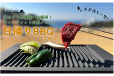 太平洋を一望！　日帰りBBQプラン 2名様　バーベキューサウナ  / キャンプ きゃんぷ テント アウトドア BBQ サウナ 焚火 肉 バーベキュー 口コミ 海 すさみ町 和歌山 【not003】