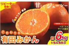 【2025年11月発送予約分】＼光センサー選別／ 【農家直送】【家庭用】こだわりの有田みかん 約6kg＋250g(傷み補償分) 先行予約 有機質肥料100% サイズ混合 【11月発送】みかん ミカン 有田みかん 温州みかん 柑橘 有田 和歌山 ※北海道・沖縄・離島配送不可【nuk102-11】 